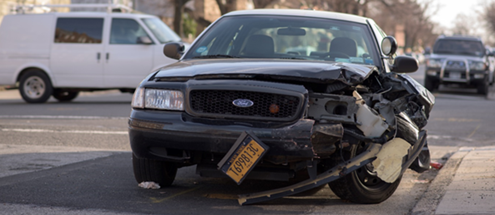 Car damaged in crash